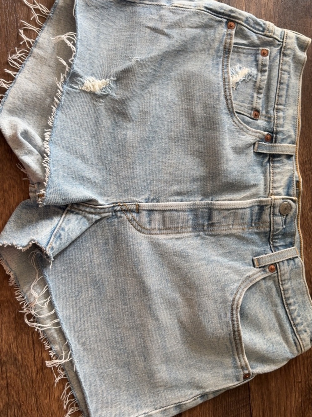 Levi's Light Blue High-Rise Denim Shorts